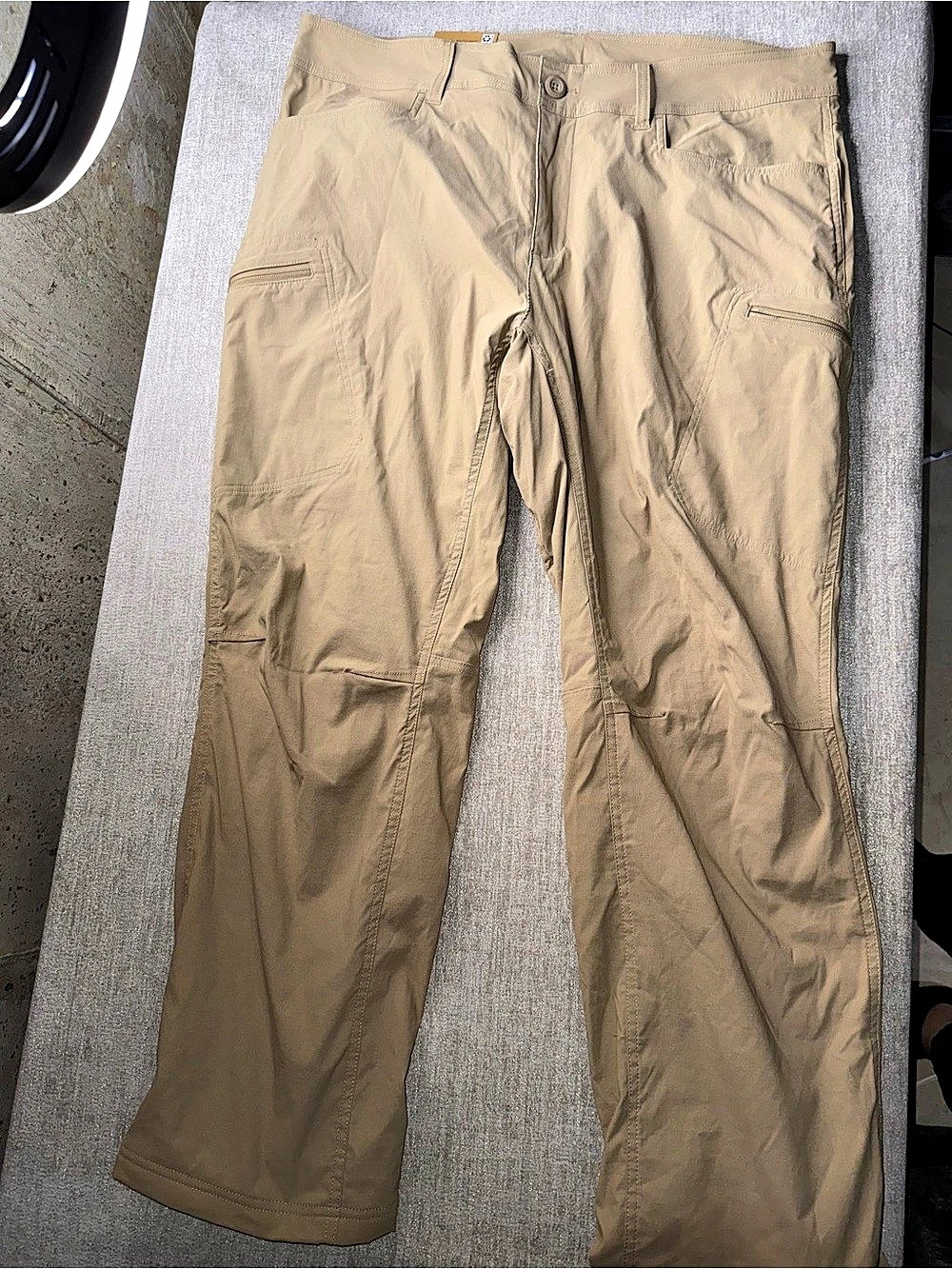 Eddie Bauer Fleece Lined Tech Pant Cargo Pants Brown Waist 38x30 NWT